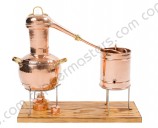 Copper Alembic Still (Alchemist Model) with Wooden Base